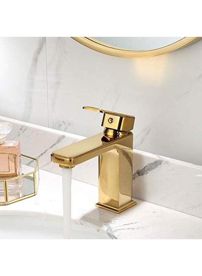 واي دي صنبور حمام عصري بمقبض واحد وفوهة مربعة، صنبور خلاط حوض مثبت على سطح الحوض، صنبور حوض غسيل موفر للمياه للمنزل والفندق - Image 2